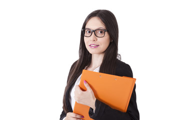 business woman with folder