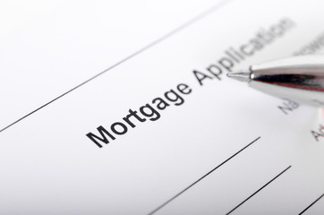Fototapeta premium Mortgage application form close up. selective focus image with shallow depth of field
