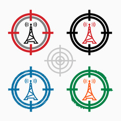 Transmitter icon on target icons background