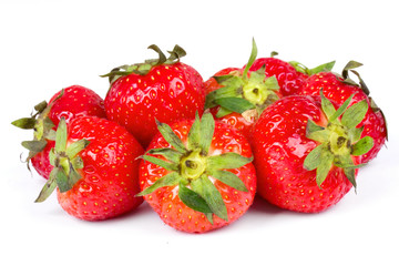Strawberries on white background