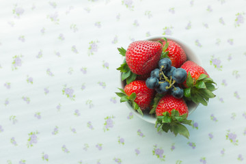 strawberries and blueberries