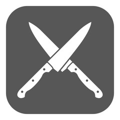 The crossed knives icon. Knife and chef, kitchen symbol. Flat