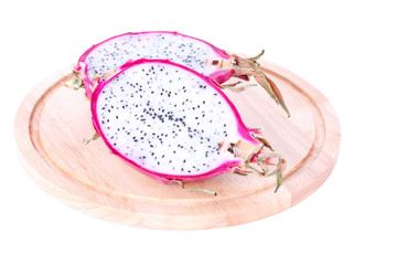 Dragon fruit on cutting board