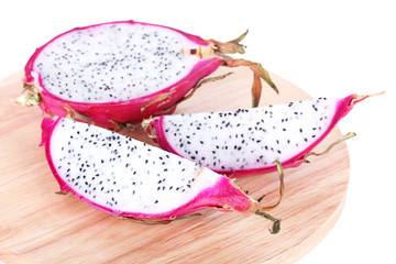 Dragon fruit on wooden board