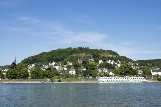Blick von Kripp auf Linz am Rhein, Deutschland
