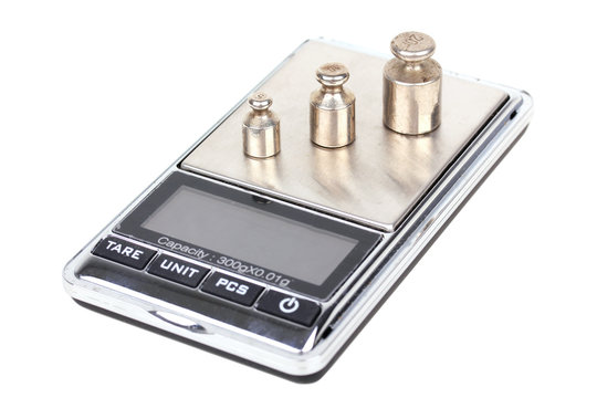 Digital scales with iron weights