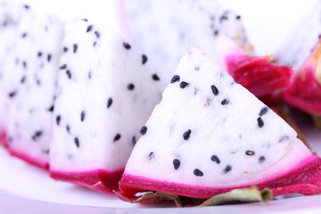 Dragon fruit cutted on plate