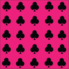 Card suits seamless pattern pink background. Vector illustration eps10