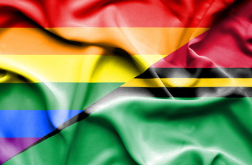 Waving flag of Vanuatu and Pride