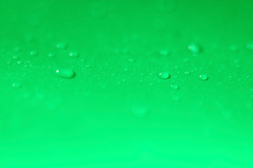 green background water drops blur