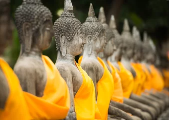 Foto auf Acrylglas alte Buddha-Statue im Tempel von Ayutthaya © wuttichok