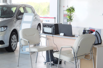 Serpuhov, Russia, June, 23, 2015: Cars in a dealer repair station in Serpuhov, Russia