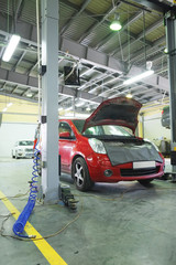 Serpuhov, Russia, June, 23, 2015: Cars in a dealer repair station in Serpuhov, Russia