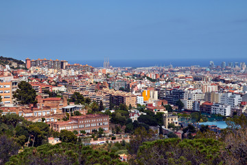 Fototapeta na wymiar Barcelona aerial view