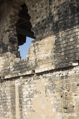 Fototapeta premium fragment of the destroyed brick building