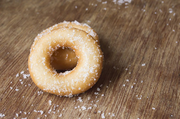 Mini fresh donut on white plate