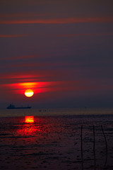 Sunset at gulf of Thailand
