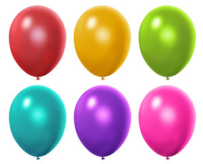 Colección de globos diferentes colores