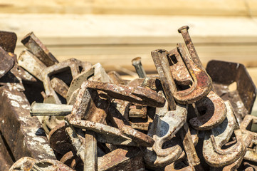 Pieces of rusting metal 