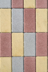 New colorful concrete blocks for paving of streets