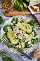 Avocado and blue cheese salad