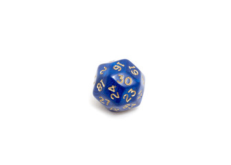 30-sided blue dice