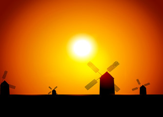 Fototapeta premium Windmill landscape