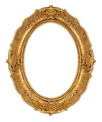 Oval golden frame