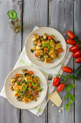 Homemade gnocchi with Mediterranean vegetables