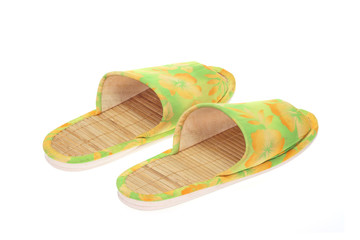 bamboo slippers, isolated