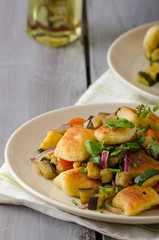 Homemade gnocchi with Mediterranean vegetables