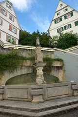 Fountain at two houses