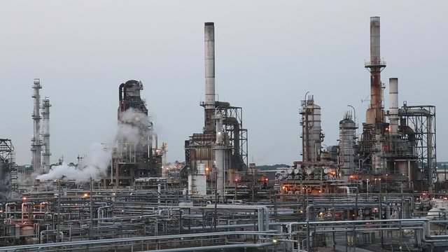 Oil refinery in the morning