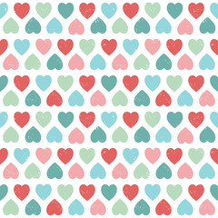seamless hipster hearts pattern bright pastel colors