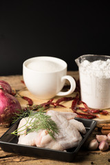 aw chicken wings with spices - ready for cooking