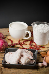 aw chicken wings with spices - ready for cooking