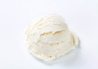 Scoop of white yogurt ice cream