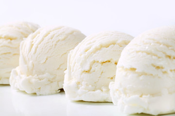Scoops of white ice cream