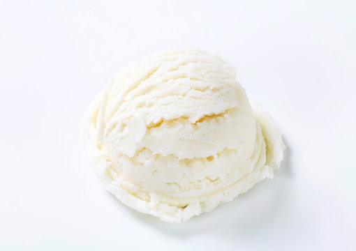Scoop of white yogurt ice cream