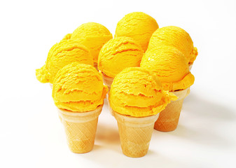 Yellow ice cream cones