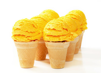 Yellow ice cream cones