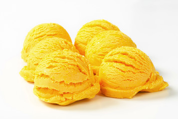Scoops of yellow ice cream
