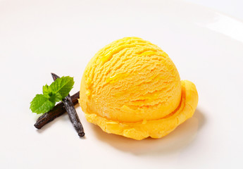 Scoop of yellow ice cream