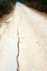 Crack old asphalt road