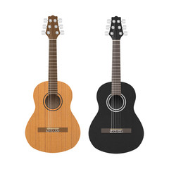 Obraz premium Acoustic Classic Guitar is Brown and Black Color