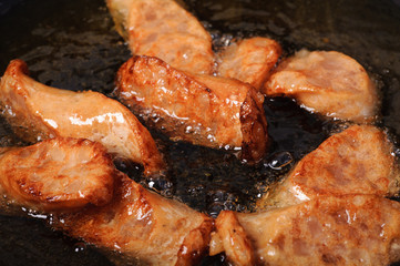 Fry fish sausage