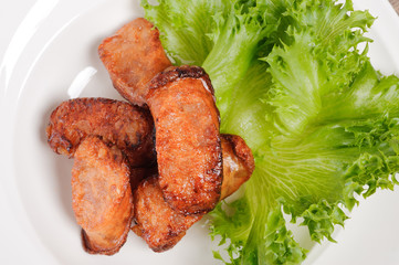 Thai food fry fish sausage