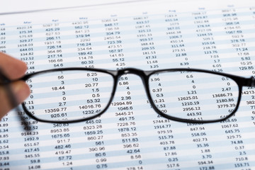 View Of Data Sheet From Eyeglasses