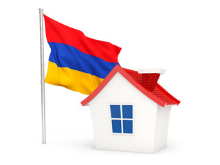 House with flag of armenia