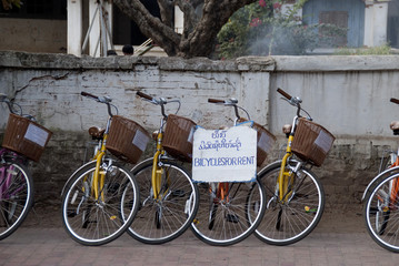 Bicycle for rent in Luang Prabang, Laos